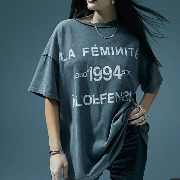 New Murci oversized‎ motif T-shirt in washed gray - Picture 1 of 7